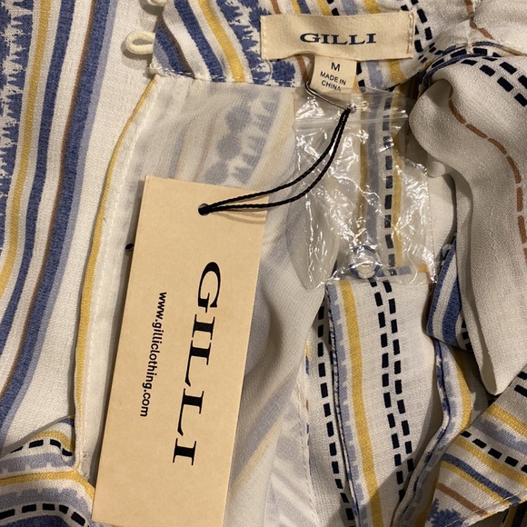 Gilli Pinstriped Sleeveless Blouse w/Tie - Picture 7 of 10